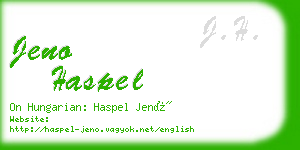 jeno haspel business card